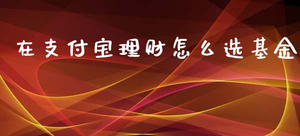 在支付宝理财怎么选基金_https://www.kuaijiepai.net_期货理财_第1张