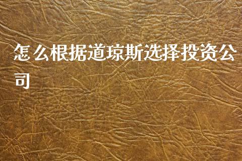 怎么根据道琼斯选择投资公司_https://www.kuaijiepai.net_国际期货_第1张