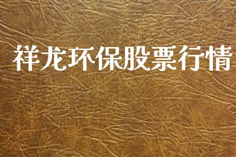 祥龙环保股票行情_https://www.kuaijiepai.net_国际股建_第1张