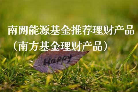 南网能源基金推荐理财产品（南方基金理财产品）_https://www.kuaijiepai.net_投资理财_第1张