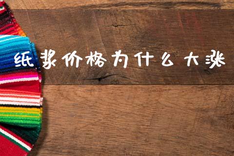 纸浆价格为什么大涨_https://www.kuaijiepai.net_投资理财_第1张