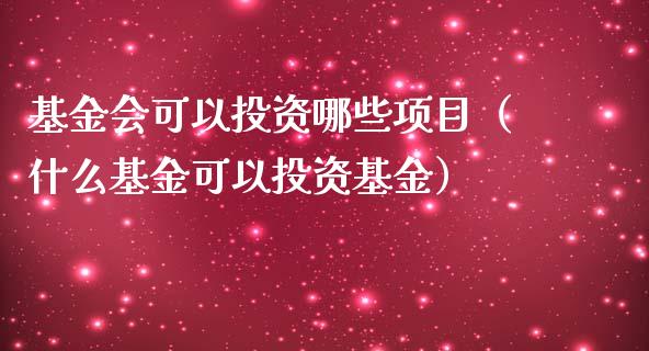 基金会可以投资哪些项目（什么基金可以投资基金）_https://www.kuaijiepai.net_期货理财_第1张