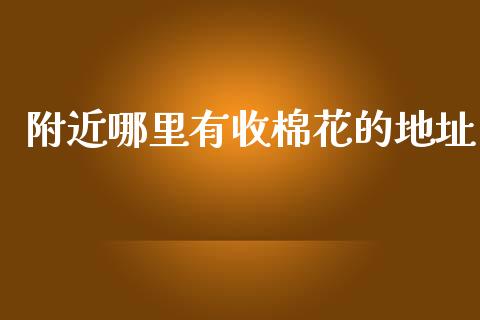 附近哪里有收棉花的地址_https://www.kuaijiepai.net_国际期货_第1张
