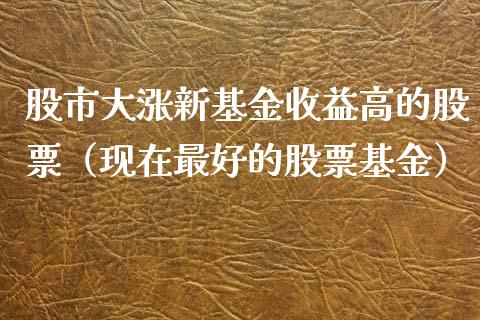 股市大涨新基金收益高的股票（现在最好的股票基金）_https://www.kuaijiepai.net_投资理财_第1张