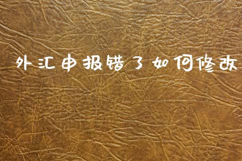 外汇申报错了如何修改_https://www.kuaijiepai.net_投资理财_第1张
