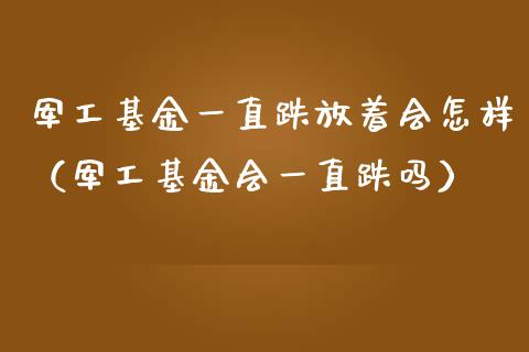 军工基金一直跌放着会怎样（军工基金会一直跌吗）_https://www.kuaijiepai.net_投资理财_第1张
