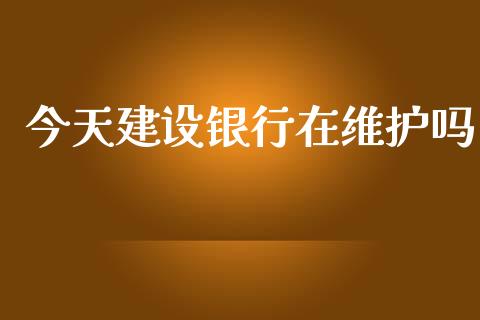 今天建设银行在维护吗_https://www.kuaijiepai.net_期货在线_第1张