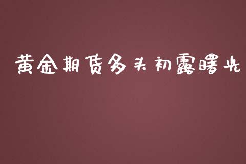 黄金期货多头初露曙光_https://www.kuaijiepai.net_国际期货_第1张