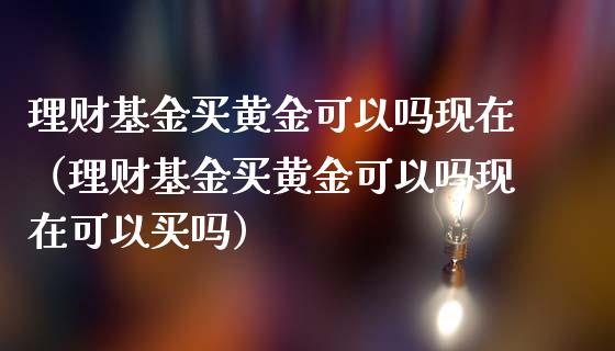 理财基金买黄金可以吗现在（理财基金买黄金可以吗现在可以买吗）_https://www.kuaijiepai.net_期货理财_第1张