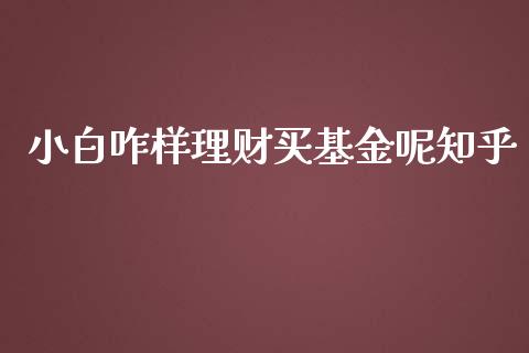 小白咋样理财买基金呢知乎_https://www.kuaijiepai.net_期货理财_第1张