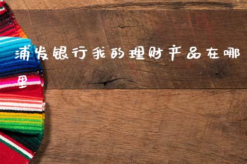 浦发银行我的理财产品在哪里_https://www.kuaijiepai.net_期货理财_第1张