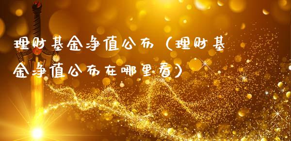 理财基金净值公布（理财基金净值公布在哪里看）_https://www.kuaijiepai.net_期货理财_第1张