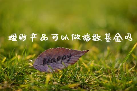 理财产品可以做指数基金吗_https://www.kuaijiepai.net_投资理财_第1张