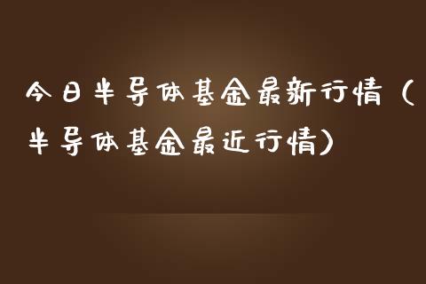 今日半导体基金最新行情（半导体基金最近行情）_https://www.kuaijiepai.net_投资理财_第1张