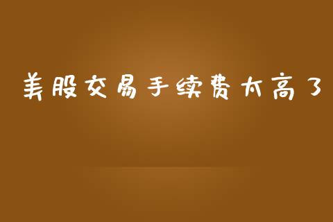 美股交易手续费太高了_https://www.kuaijiepai.net_国际期货_第1张