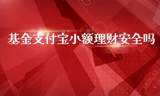 基金支付宝小额理财安全吗_https://www.kuaijiepai.net_期货理财_第1张