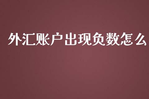 外汇账户出现负数怎么_https://www.kuaijiepai.net_股票理论_第1张