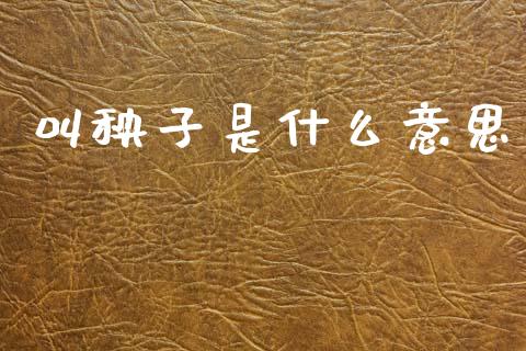叫秧子是什么意思_https://www.kuaijiepai.net_期货资讯_第1张