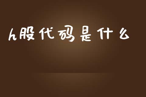 h股代码是什么_https://www.kuaijiepai.net_新股新闻_第1张