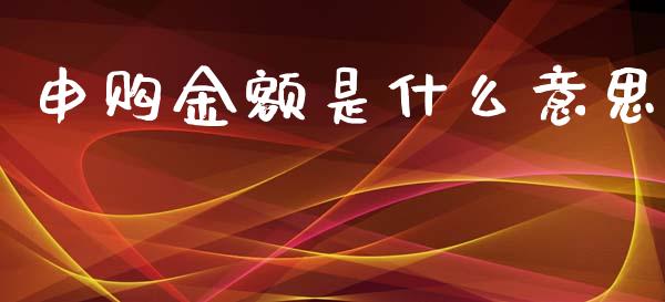 申购金额是什么意思_https://www.kuaijiepai.net_期货在线_第1张