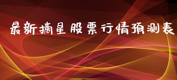 最新摘星股票行情预测表_https://www.kuaijiepai.net_国际股建_第1张