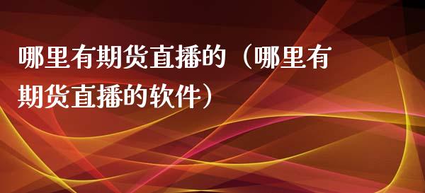哪里有期货直播的（哪里有期货直播的软件）_https://www.kuaijiepai.net_期货在线_第1张