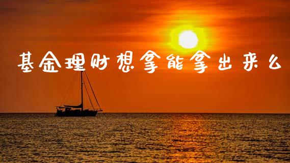 基金理财想拿能拿出来么_https://www.kuaijiepai.net_投资理财_第1张