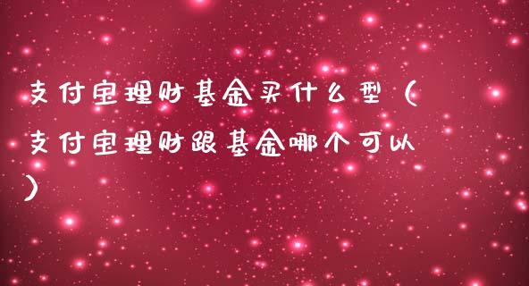 支付宝理财基金买什么型（支付宝理财跟基金哪个可以）_https://www.kuaijiepai.net_投资理财_第1张