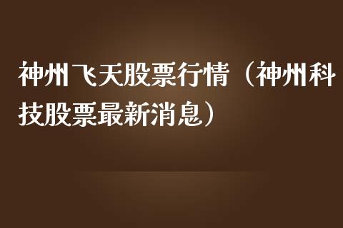神州飞天股票行情（神州科技股票最新消息）_https://www.kuaijiepai.net_国际股建_第1张