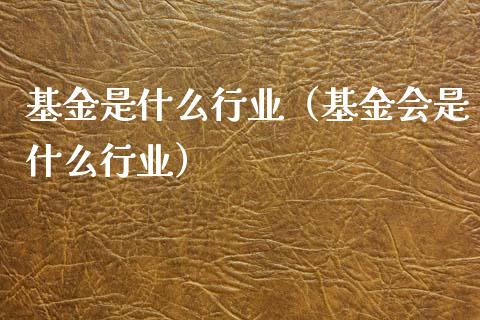 基金是什么行业（基金会是什么行业）_https://www.kuaijiepai.net_投资理财_第1张