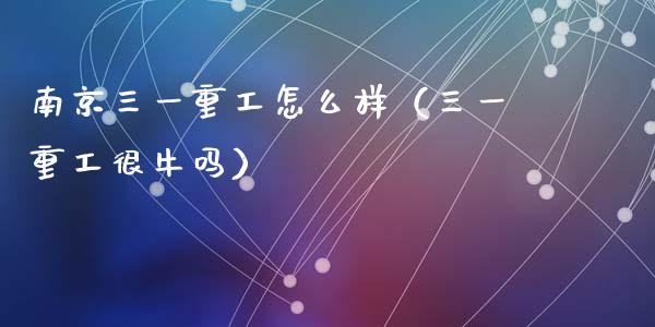 南京三一重工怎么样（三一重工很牛吗）_https://www.kuaijiepai.net_新股新闻_第1张