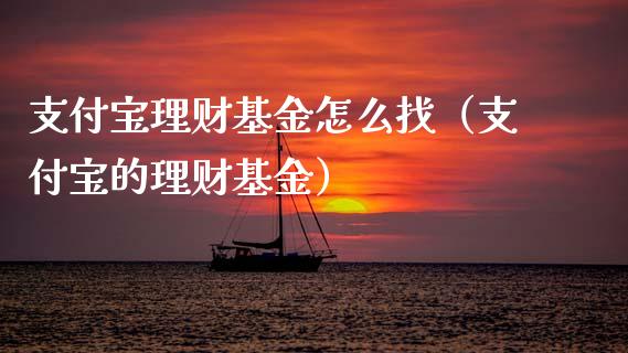 支付宝理财基金怎么找（支付宝的理财基金）_https://www.kuaijiepai.net_投资理财_第1张
