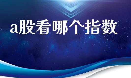 a股看哪个指数_https://www.kuaijiepai.net_期货资讯_第1张