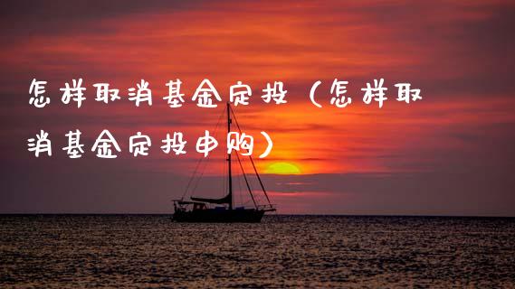 怎样取消基金定投（怎样取消基金定投申购）_https://www.kuaijiepai.net_投资理财_第1张