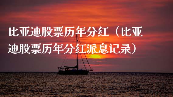 比亚迪股票历年分红（比亚迪股票历年分红派息记录）_https://www.kuaijiepai.net_国际股建_第1张