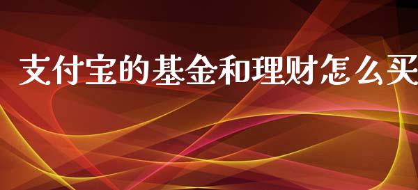 支付宝的基金和理财怎么买_https://www.kuaijiepai.net_期货理财_第1张