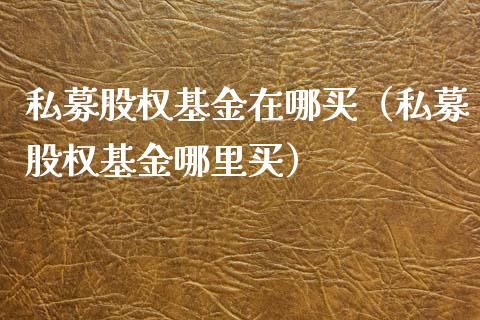 私募股权基金在哪买（私募股权基金哪里买）_https://www.kuaijiepai.net_期货理财_第1张