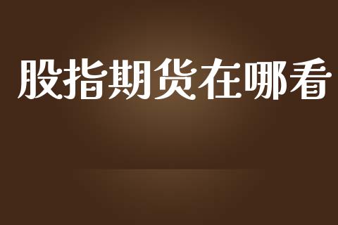 股指期货在哪看_https://www.kuaijiepai.net_期货资讯_第1张