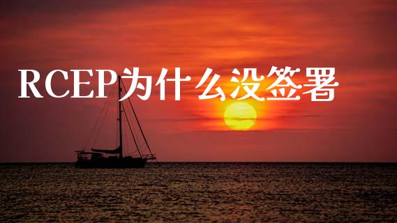 RCEP为什么没签署_https://www.kuaijiepai.net_新股新闻_第1张