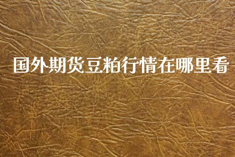 国外期货豆粕行情在哪里看_https://www.kuaijiepai.net_期货资讯_第1张