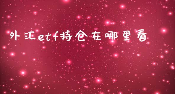 外汇etf持仓在哪里看_https://www.kuaijiepai.net_期货在线_第1张