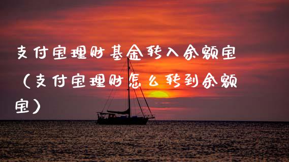 支付宝理财基金转入余额宝（支付宝理财怎么转到余额宝）_https://www.kuaijiepai.net_投资理财_第1张