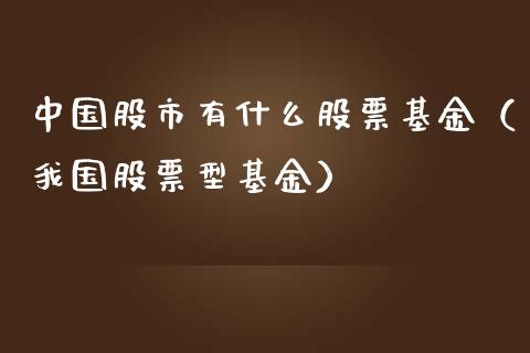 中国股市有什么股票基金（我国股票型基金）_https://www.kuaijiepai.net_期货理财_第1张