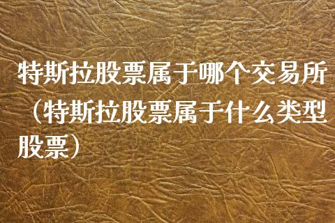 特斯拉股票属于哪个交易所（特斯拉股票属于什么类型股票）_https://www.kuaijiepai.net_新股新闻_第1张