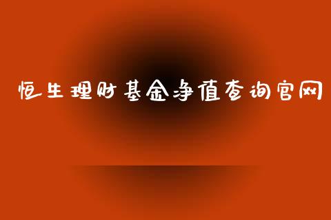 恒生理财基金净值查询官网_https://www.kuaijiepai.net_投资理财_第1张