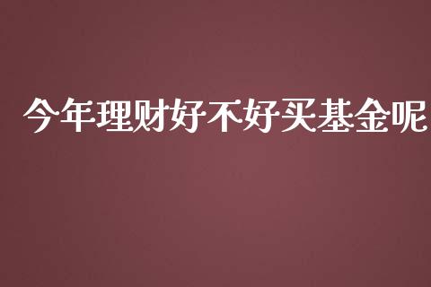 今年理财好不好买基金呢_https://www.kuaijiepai.net_期货理财_第1张