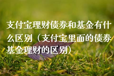 支付宝理财债券和基金有什么区别（支付宝里面的债券基金理财的区别）_https://www.kuaijiepai.net_投资理财_第1张