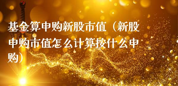基金算申购新股市值（新股申购市值怎么计算按什么申购）_https://www.kuaijiepai.net_期货理财_第1张
