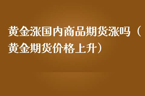 黄金涨国内商品期货涨吗（黄金期货价格上升）_https://www.kuaijiepai.net_国际期货_第1张
