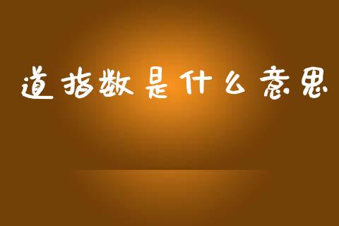 道指数是什么意思_https://www.kuaijiepai.net_期货理财_第1张